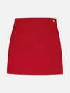Moschino Tailored High-waisted Shorts Asymmetrical Front In Bordeaux