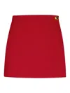 Moschino Tailored High-waisted Shorts Asymmetrical Front In Rojo Oscuro