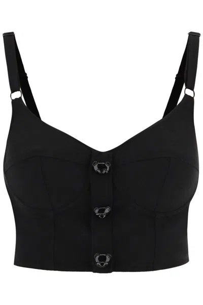 MOSCHINO BUSTIER TOP WITH TEDDY BEAR BUTTONS