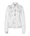Moschino Cotton Bull Jacket Laurel Crown Patch In White