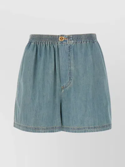 MOSCHINO BUTTON DETAIL DENIM SHORTS