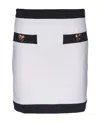 Moschino Button-detailed Fitted Skirt In White