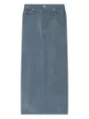 Moschino Button-fastening Denim Midi Straight Skirt In Blue