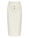 Moschino Button-fastening Denim Skirt In Red
