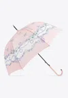 Moschino Button-print Umbrella In Pink