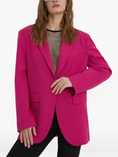 Moschino Button Single-breasted Blazer In Pink