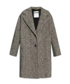 Moschino Single-breasted Herringbone Coat In Gray