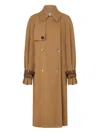 Moschino Buttoned-cuff Double-breasted Coat In Brown