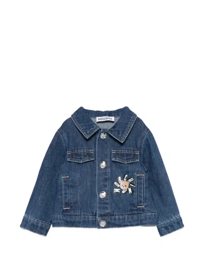 Moschino Babies' Buttoned Denim Jacket In Blue