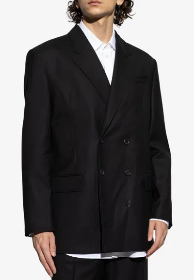 Moschino Buttoned Double-breasted Blazer In Black