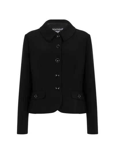 Moschino Button-up Classic-collar Jacket In Black