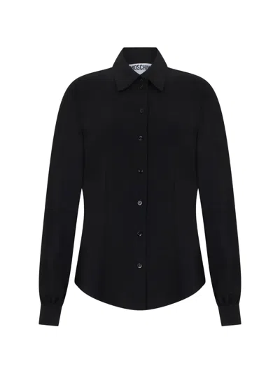 Moschino Button-up Long-sleeve Shirt In Black