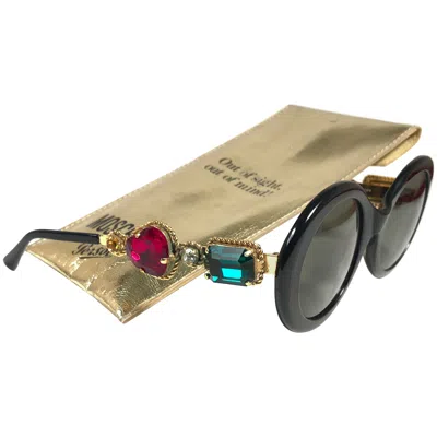 Pre-owned Moschino By Persol M253 Vintage Black Jewelled Lady Gaga Sunglasses, 1990
