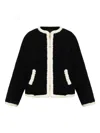 Moschino Cable-knit Elbow-patch Jacket In Black