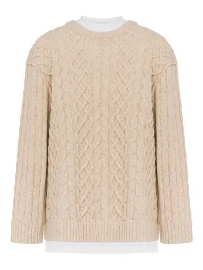 Moschino Couture Classic Crewneck Sweater For Men In Brown