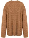 MOSCHINO CABLE-KNIT VIRGIN-WOOL JUMPER