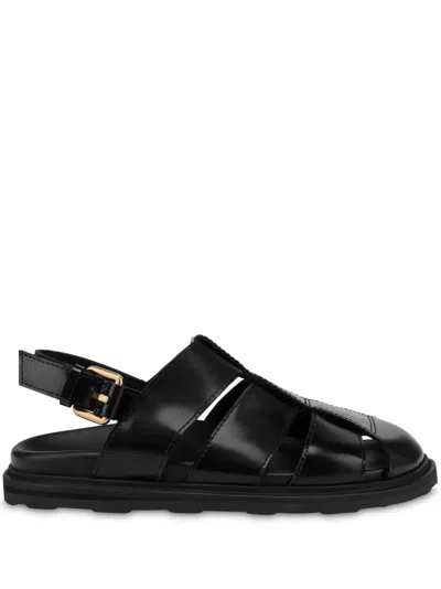 Moschino Caged Sandals In Black