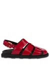 Moschino Caged Sandals In Red