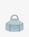Moschino Cake Box Top Handle Leather Handbag In Blue