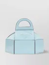 Moschino Cake Box Top Handle Leather Handbag In Blue