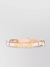 MOSCHINO CALF LEATHER BELT WITH CHAIN DETAILING