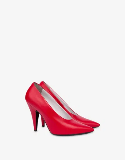 Moschino Calf Pumps In Red