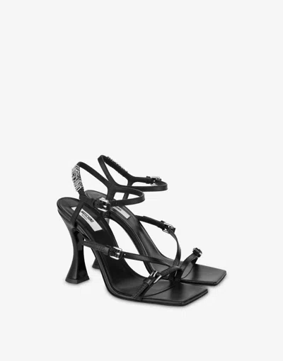 Moschino Calf Sandals In Black