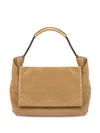 Moschino Calf Suede Tote Bag In Neutrals