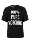 Moschino Printed Crew-neck Short Sleeve T-shirt In Black