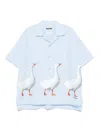 Moschino Goose-print Shirt In Blue