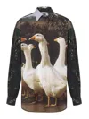 Moschino Voile Shirt Goose In Brown