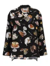 Moschino Tea Time Printed Silk Satin Shirt