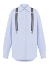 Moschino Striped Pattern Long Sleeves With Detachable Suspenders In Blue