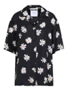 Moschino Floral Print Silk Shirt In Black