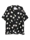 Moschino Twill Shirt Allover Daisy In Black
