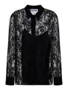 Moschino Floral-lace Button-up Shirt In Black
