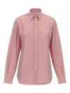 Moschino Red Oca Embroidered Shirt In Red