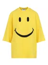 Moschino Smiley Face Graphic T-shirt In Bright Yellow Cotton In Yellow