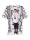 Moschino Printed T-shirt In Black And White In Blanco