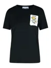 Moschino Teddy Bear-print Cotton T-shirt In Negro