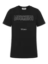 Moschino Short Sleeve Crew Neck Top In Black