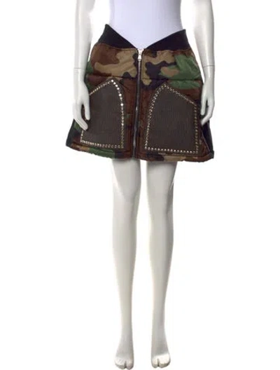 Pre-owned Moschino Camouflage Print Mini Skirt In Multi