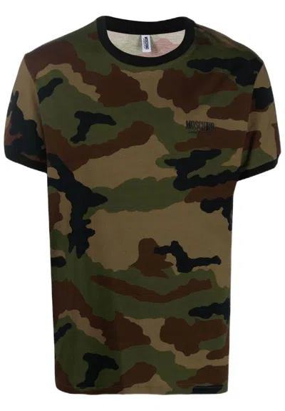 Moschino Camouflage T-shirt In Verde