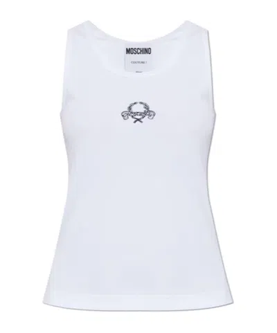 Moschino Canotta Mini Laurel Crown In White