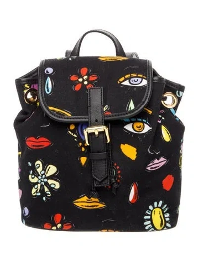 Pre-owned Moschino Canvas Backpack In Black