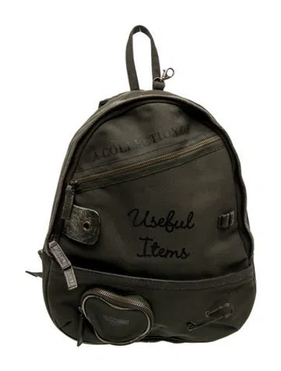 Pre-owned Moschino Canvas Backpack In Green