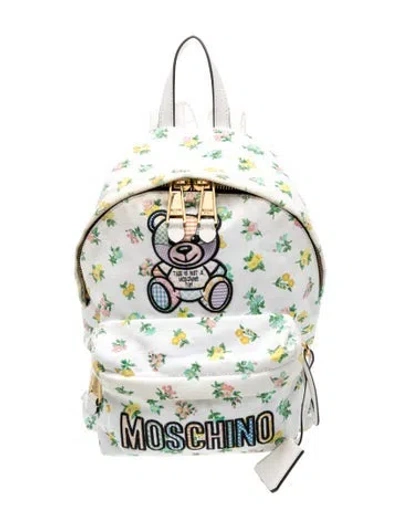 Pre-owned Moschino Canvas Backpack In Silver