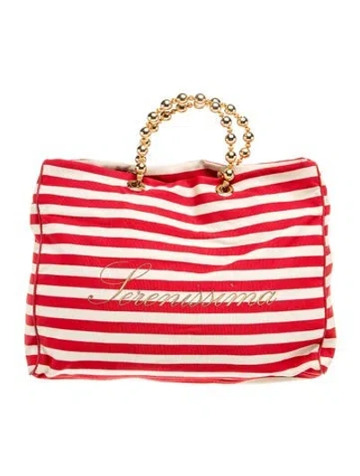 Pre-owned Moschino Canvas Serenissima Vintage In Red