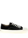 Moschino Stitched Canvas Low-top Sneakers With Rubber Sole In Black