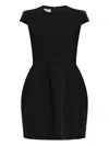 Moschino Fitted Knee-length Dress Cap Sleeves In Black